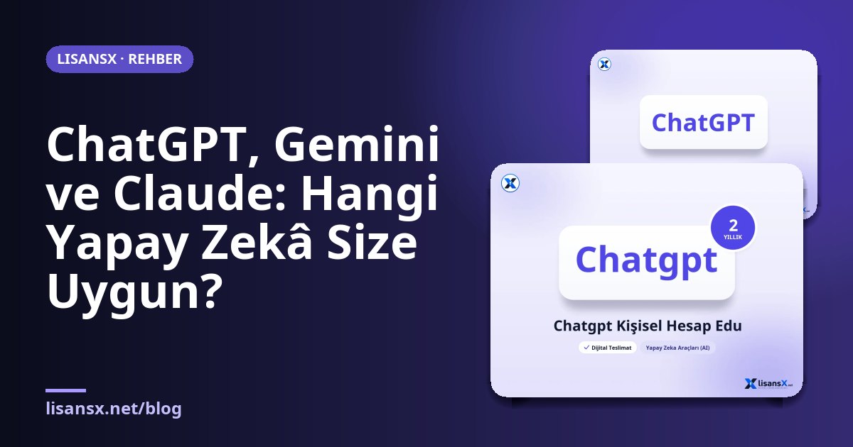 ChatGPT, Gemini ve Claude: Hangi Yapay Zekâ Size Uygun?