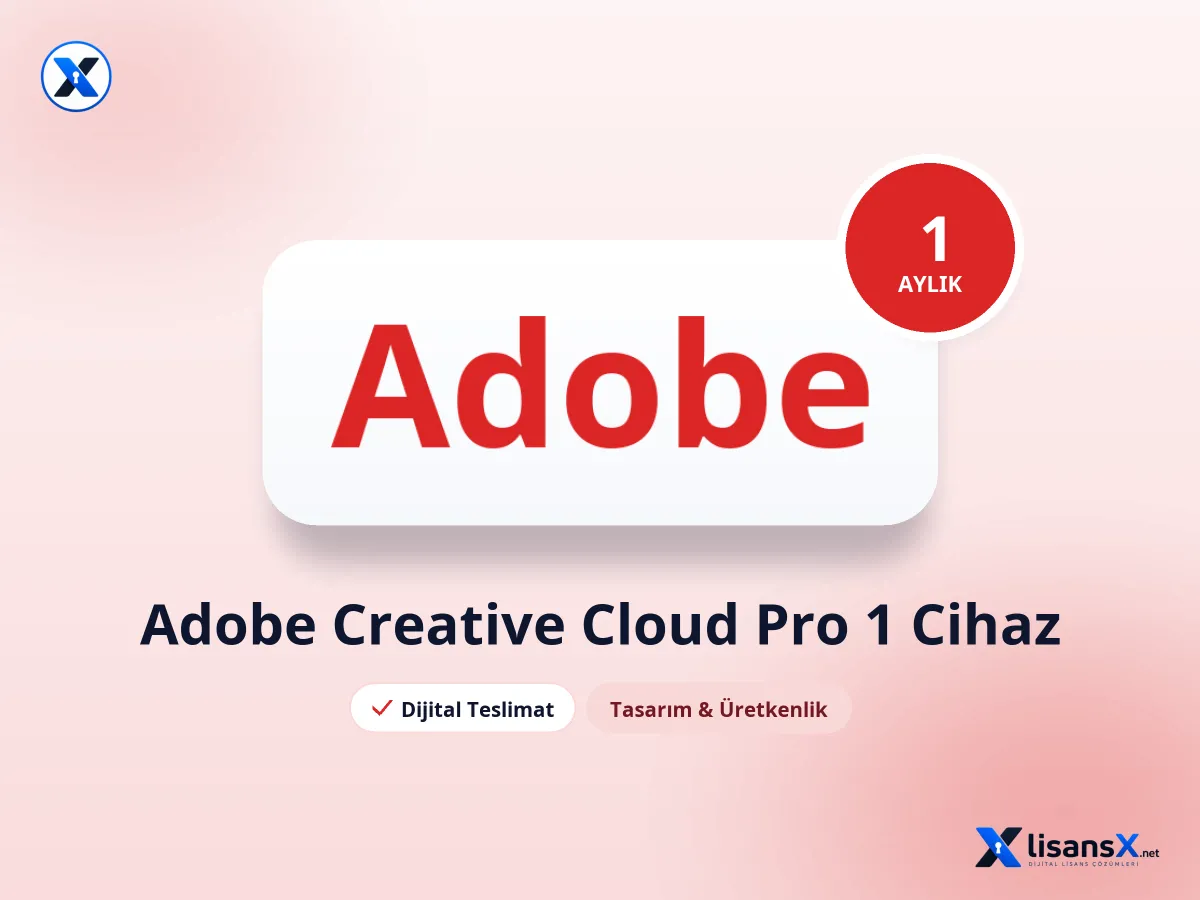 Adobe Creative Cloud Pro - 1 Aylık - 1 Cihaz