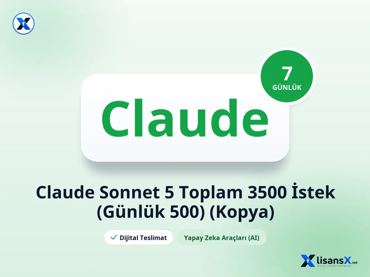 Claude Sonnet 5 - 7 Günlük - Toplam 3500 İstek (Günlük 500) (Kopya)